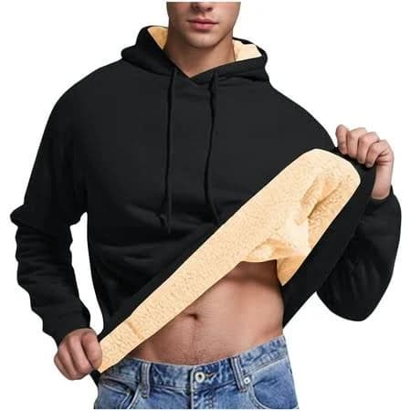 Men's Sherpa Lined Fleece Hoodie