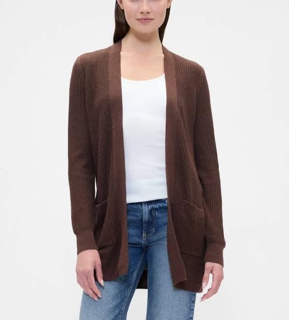 Gap Women's Relaxed Shaker-Stitch Open-Front Cardigan