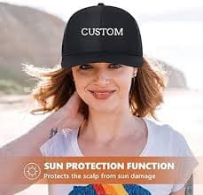 Bulk Custom Hat Add Your Design Here Custom Logo Hat Adjustable Baseball Caps for Men Women Basic Custom Trucker Hat Unisex Aldult Custom Hats Casual Personalized Hat for Sports Black at Amazon