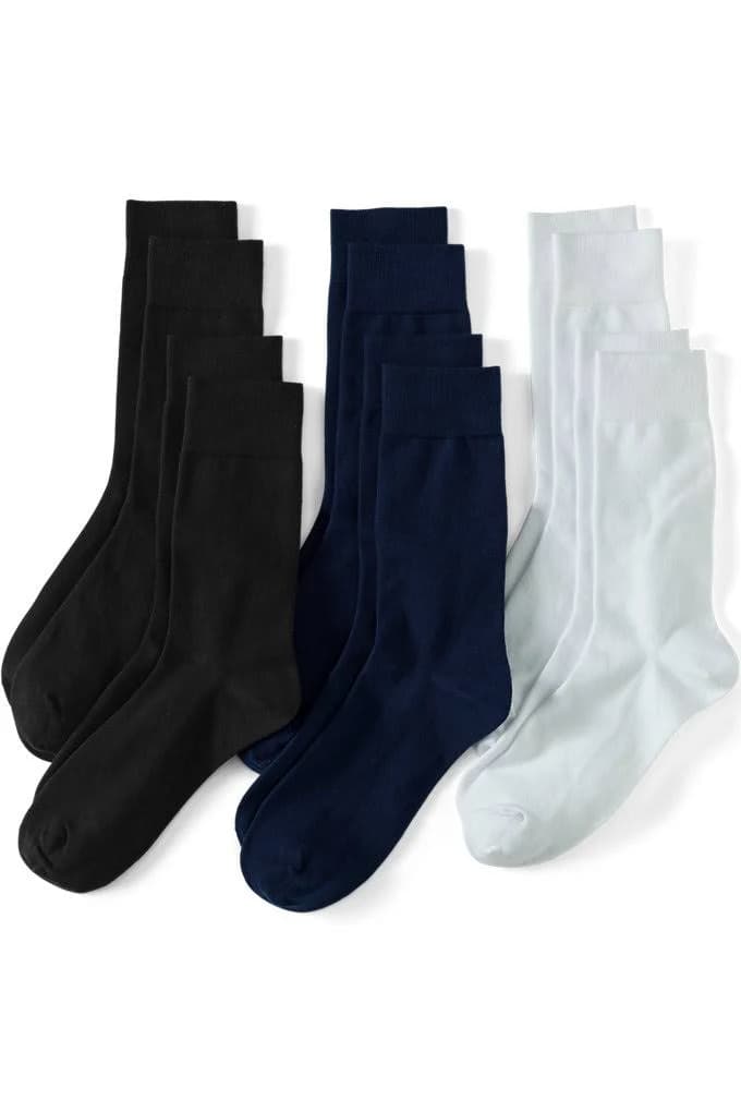 Lands' End Men's 6-Pack Cotton Crew Socks