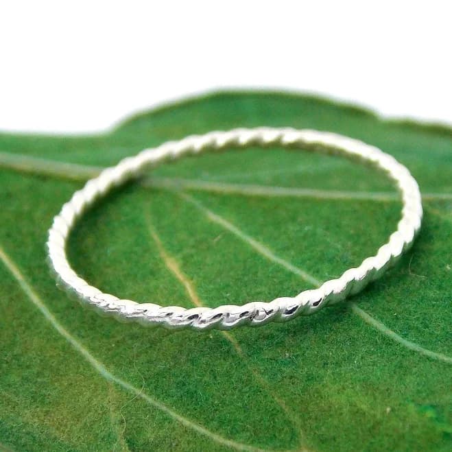 Sterling Silver Twisted Rope Stacking Ring