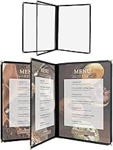 Menu Covers 8.5 x 11 Inch, Clear View Menu Holder Transparent Menu Sleeve, Fits Letter Size Paper for Kitchen, Restaurant Supplies, Wine Menu Morning Menu Homeschool 2 Pack (3 Page 6 View)