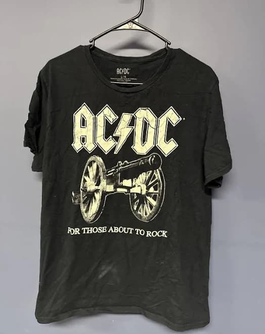 Ac/dc For Those About To Rock Black Graphic T-shirt Size Large