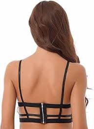 Amazon.com: dPois Lencería de charol para mujer, brasier con abertura en la parte superior del brasier de látex de vinilo para discoteca, Negro - : Ropa, Zapatos y Joyería