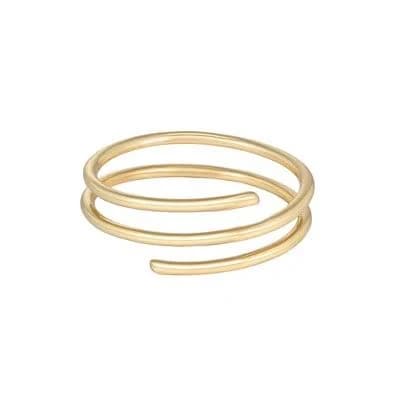 Adornia 14K Gold Plated Adjustable Coil Wrap Ring