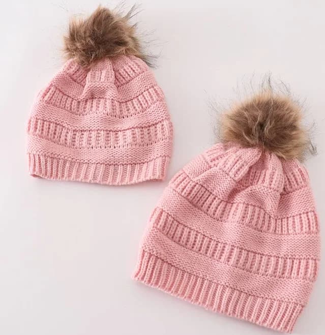 Pompom Cable Beanie Hat