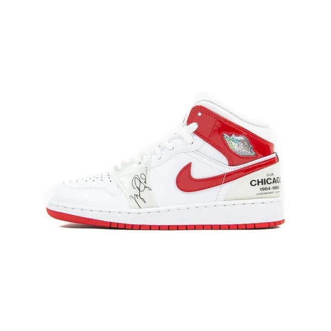 Air Jordan 1 Mid SS GS (White/University Red) 5Y