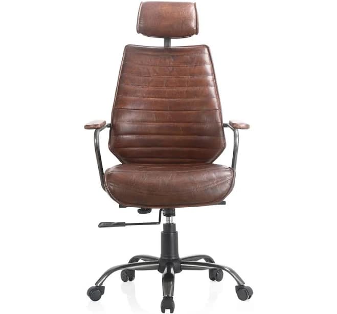 Executive Office Chair Dark Brown Leather