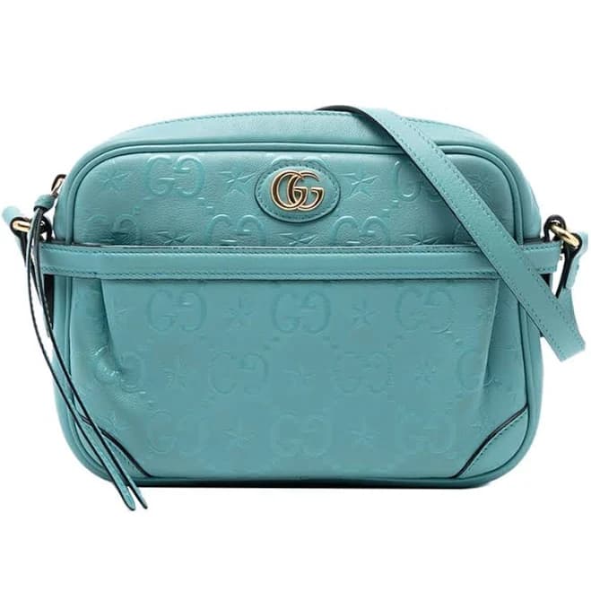 Gucci Gg Star Embossed Leather Crossbody Bag