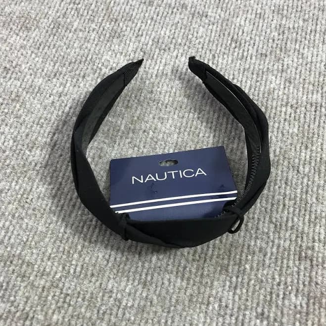 Nautica Headband Womens One Size Black Fabric Padded Hair Accessory