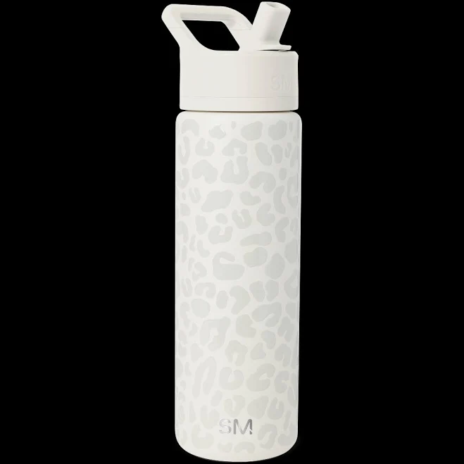 Summit Water Bottle 22oz Cream Leopard