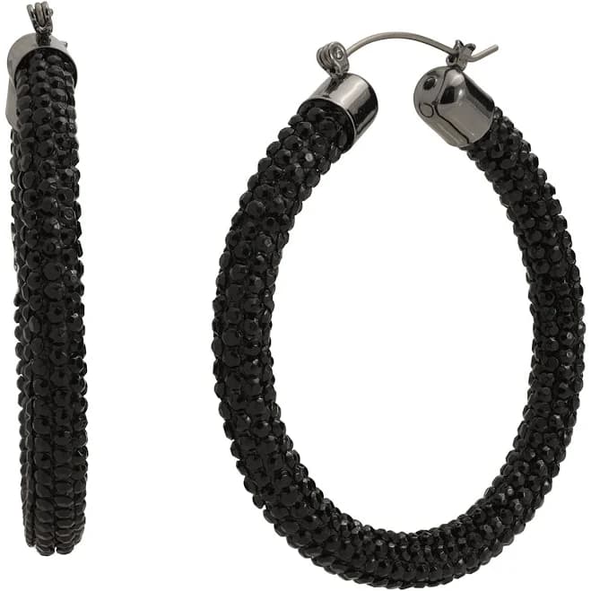 Madden NYC Women's Pav Hoop Earrings