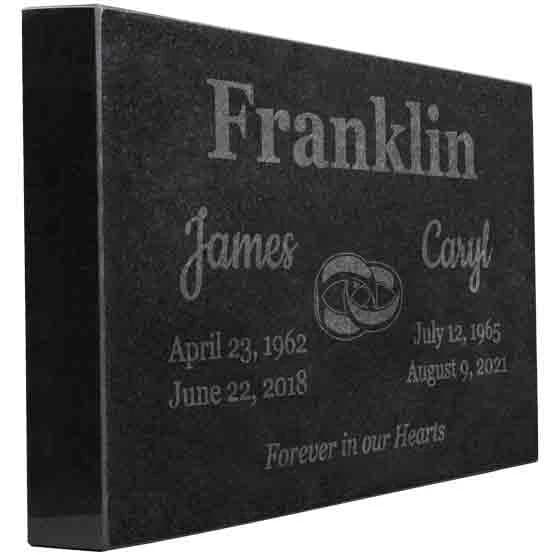 PlaqueMaker Customizable Double Headstone