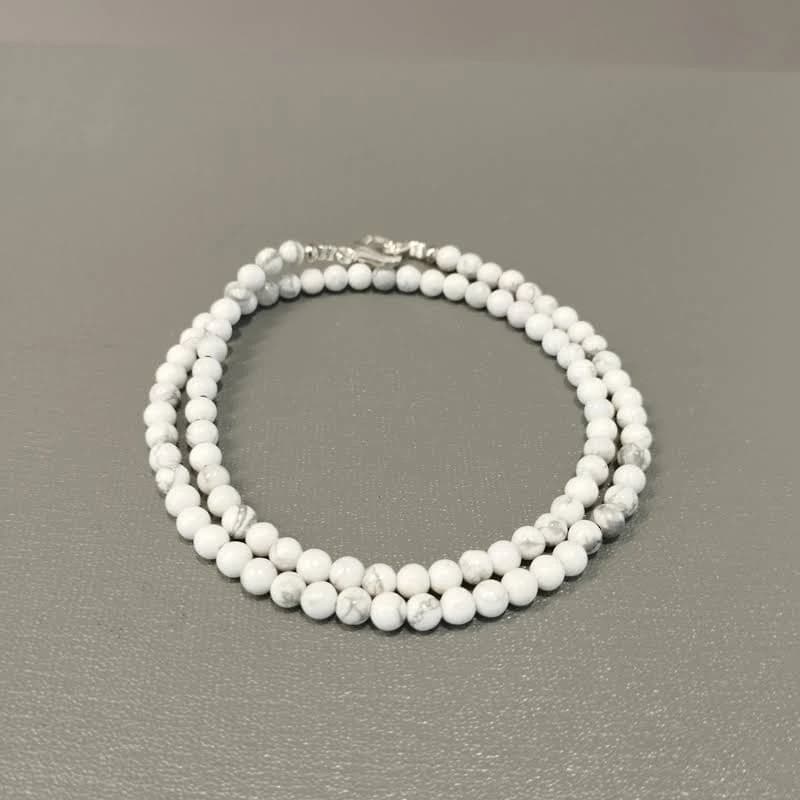 Minimalist White Howlite Beaded Necklace