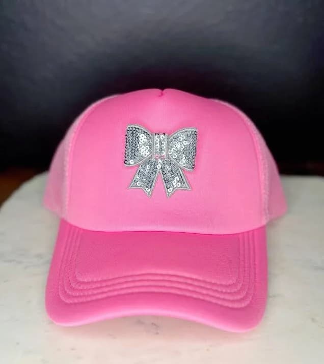 Sequin Bow Patch Trucker Hat