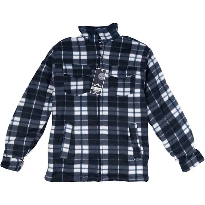 Men's Casual Tartan Sherpa Jacket