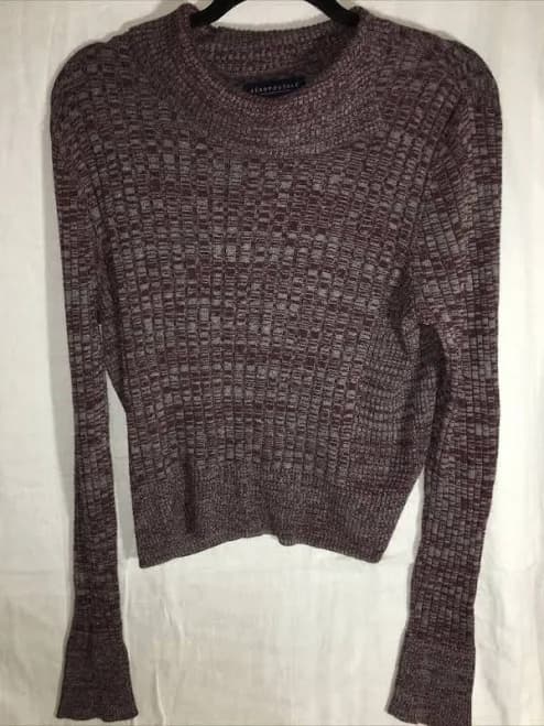 Aeropostale Seriously Soft Maroon Turtleneck Crop Top Long Sleeve Size