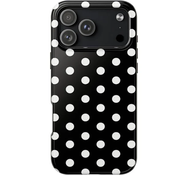 BLACK WHITE CLASSIC POLKA DOT PHONE CASE IPHONE MAGSAFE