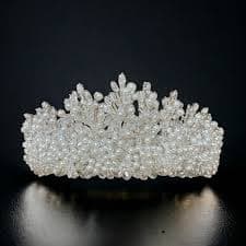 Turmusaya Bridal Pearls Wedding Crown - Etsy