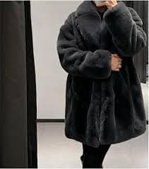 Vintage Faux Fur Long Coats For Women Elegant V Neck Long Sleeve Thick Oversized Jackets color S at Amazon Women's Coats Shop