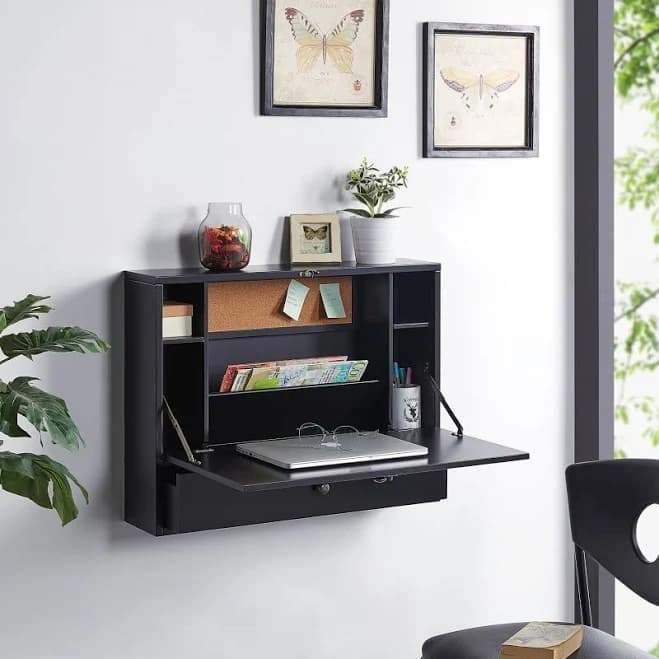 Sei Furniture Wall-Mounted Folding Laptop Desk