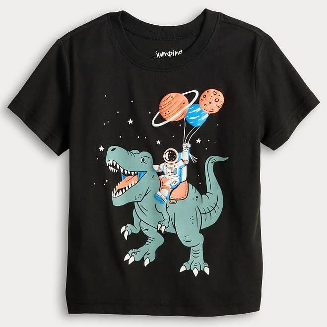 Baby & Toddler Boy Jumping Beans Graphic Tee, Toddler Boy's, Size: 3T, Black Dino Planets