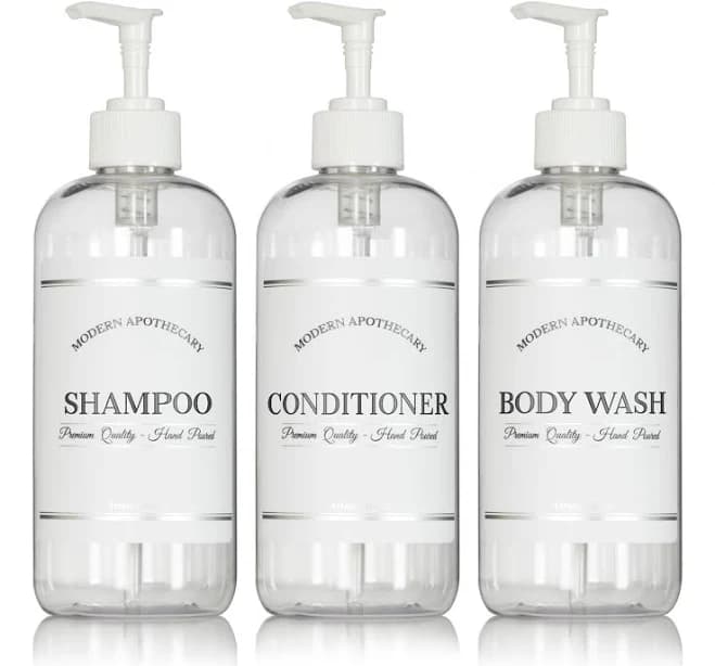 Modern Apothecary Shower Bottle Trio
