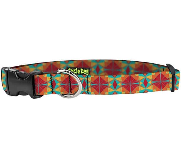 Ecoweave Red Orange Kaleidoscope Dog Collar