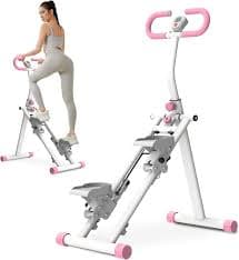 MOUNTO Vertical Climber Exercise Machine for Home Upgrade Full Body Workout Stair Stepper with Adjustable Handlebar LCD Monitor and Foldable Design Pink in the Ellipticals & Striders department at Lowes.com