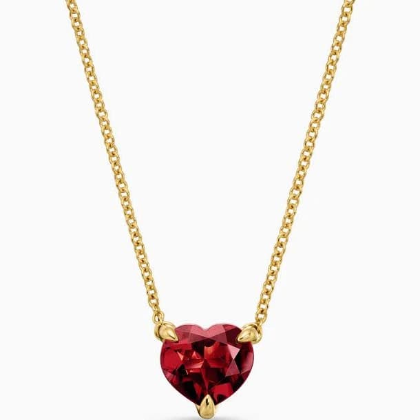 David Yurman 18kt Yellow Gold Chatelaine Garnet Heart Necklace