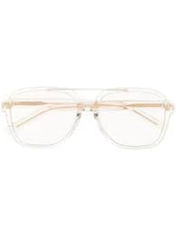 Saint Laurent Eyewear Logo square-frame Glasses | Neutrals | FARFETCH IL