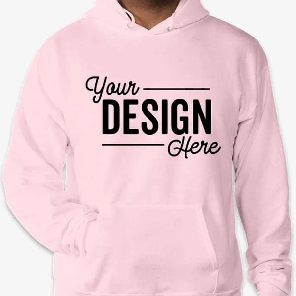 Custom Hanes EcoSmart 50/50 Pullover Hoodie - Pale Pink - Size XL - Sample