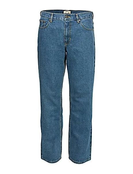 Blue Mountain Men's Relaxed Fit Mid-Rise Denim 5-Pocket Jeans