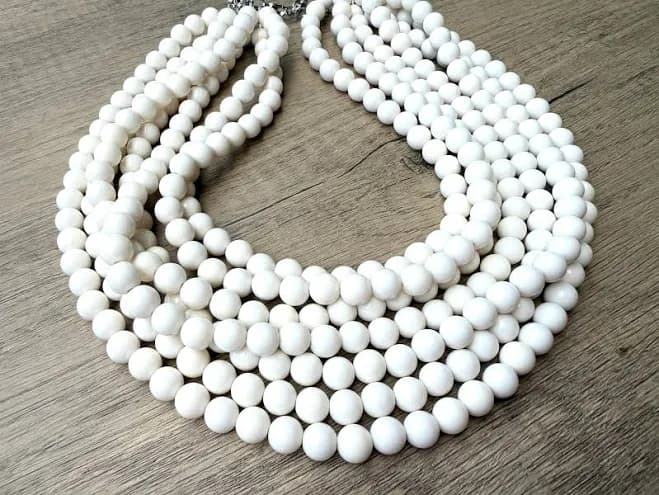 Alana Multi Strand Lucite Beaded Necklace