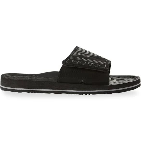 Nautica Men's Big & Tall Velcro Leather Slide Sandals