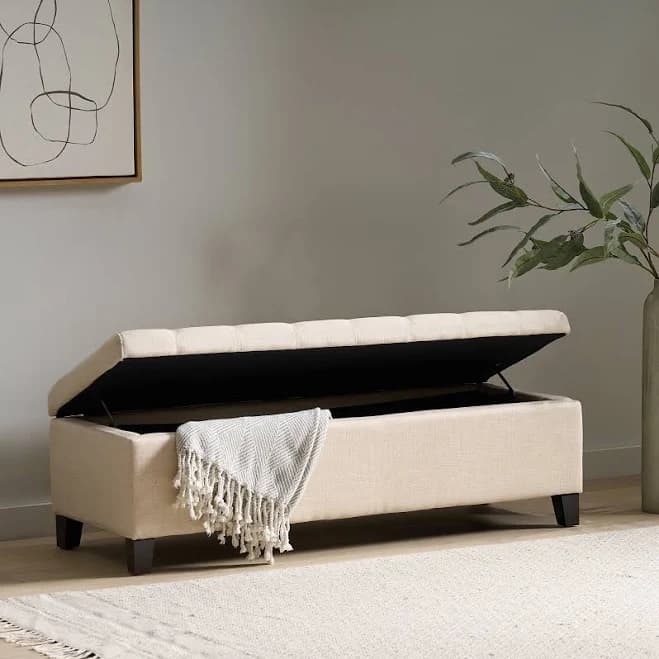 Christopher Knight Home Mission Tufted Fabric Storage Ottoman Bench