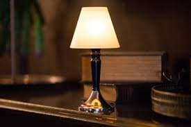 Candlestick Lamp, Frosted Acrylic with Black and Silver Base – Universal Companies