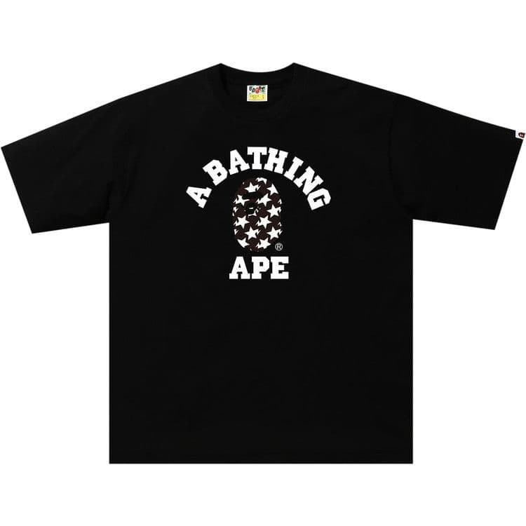 BAPE STA Pattern College Relaxed Fit Tee 'Black/Black'