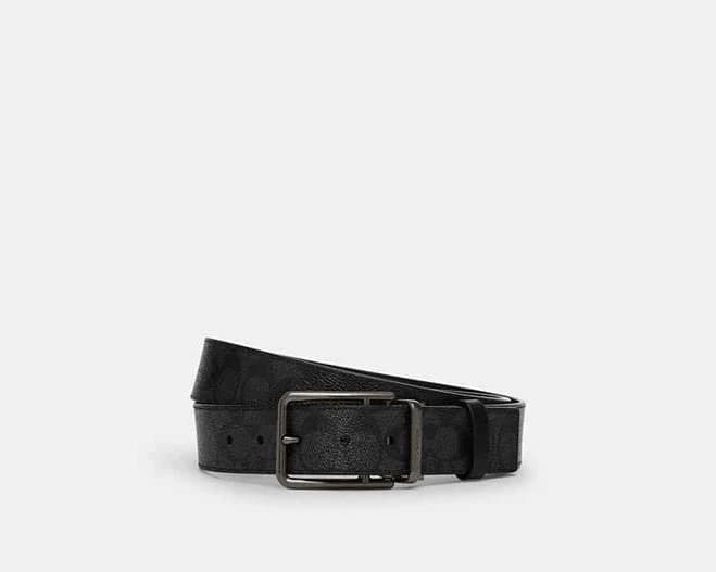 Coach Double Bar Buckle Reversible Belt
