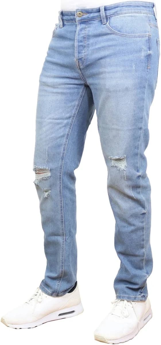 Blue Ice Men's Stretch Ripped Jeans