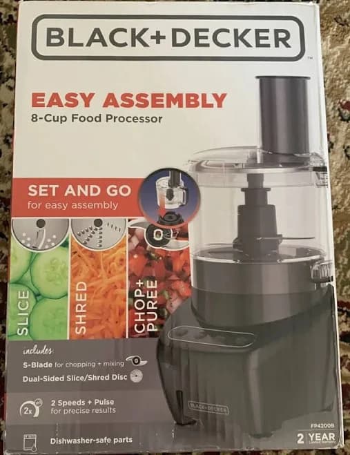 BLACK+DECKER Easy Assembly 8-Cup Food Processor