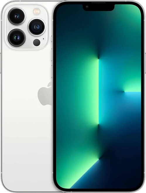 Apple - Refurbished Excellent - iPhone 13 Pro Max A2484 (Fully Unlocked) 128GB w/ Pre-Installed Tempered Glass - Silver