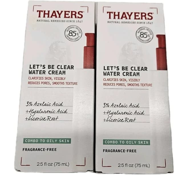 Thayers Let's Be Clear Water Face Cream Moisturizer Azeliac &