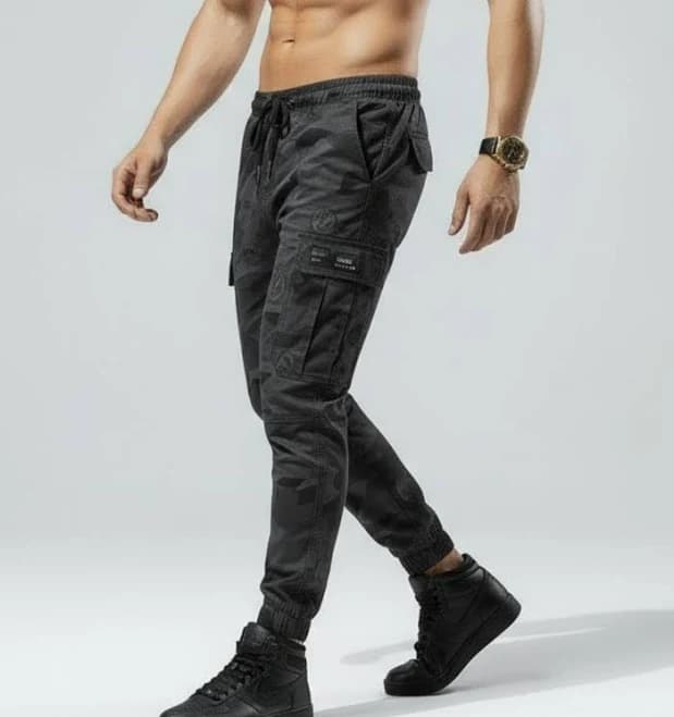 Men's Camouflage Drawstring Cargo Trousers