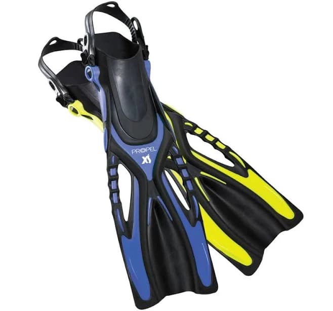 Snorkel Fins -yellow/blk - For Bare Feet Or Lightweight Booties -