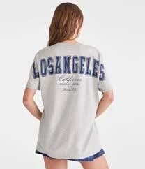 aéropostale Seriously Soft Los Angeles Boyfriend Graphic Tee light heather grey Online Sale | Clothing