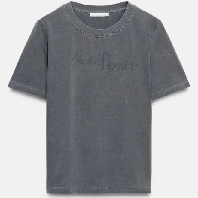 Zara Washed Text T-Shirt