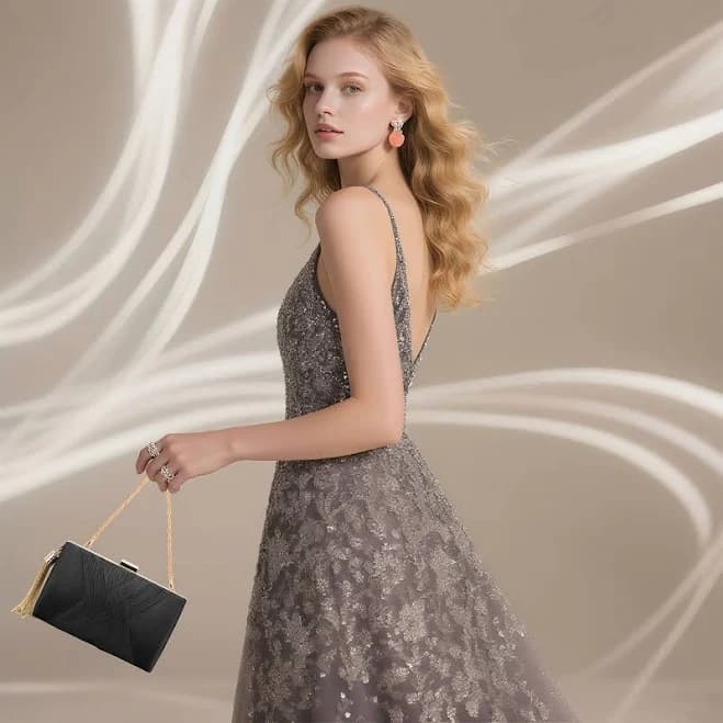 Satin Chain Tassel Evening Bag