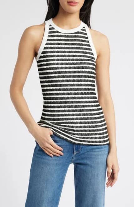Loveappella Women's Stripe Racerback Tank