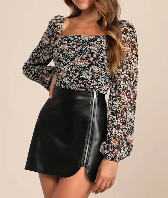 Lulus Exclusive Vegan Leather Zip-Front Mini Skirt